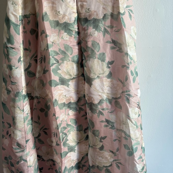 Maniju Sz M Floral Iridescent Wedding Evening Strapless Maxi Gown Dress - Picture 9 of 12